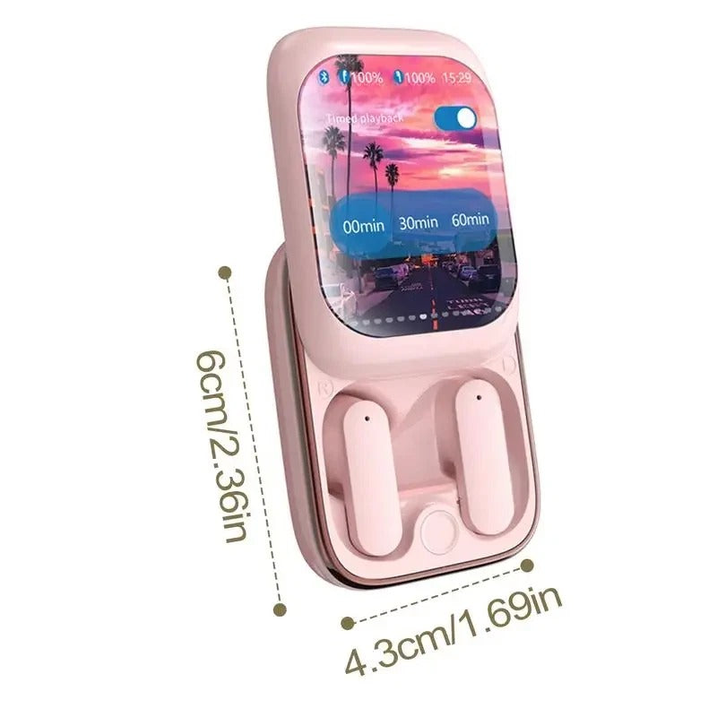 Bluetooth Earbuds – Touch Screen Slider Smart Display