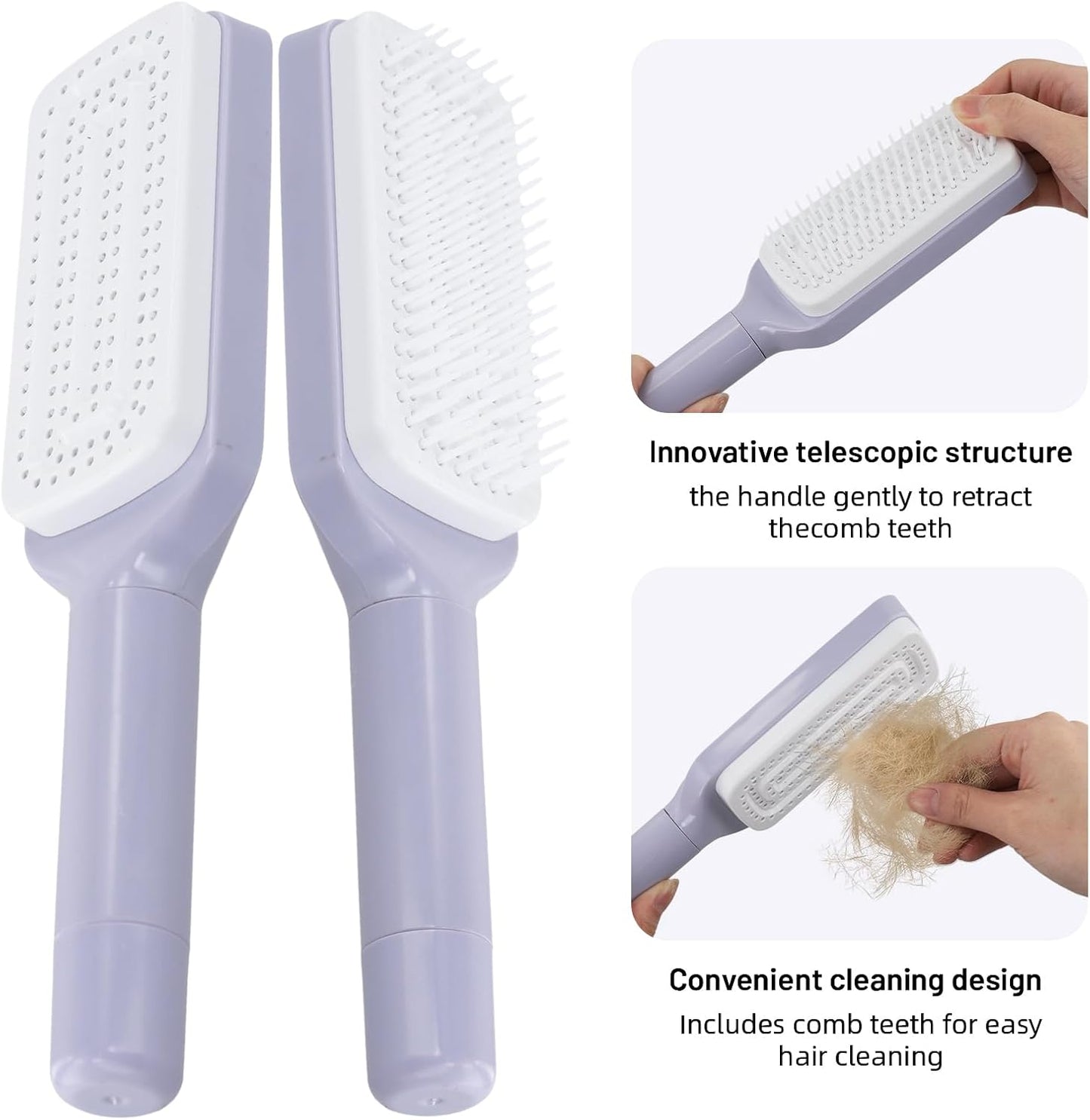Rotatable Self Cleaning Hair Brush