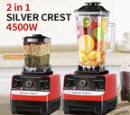 4500W Pure Copper Motor, 2-in-1 Food Processor & Smoothie Mixer